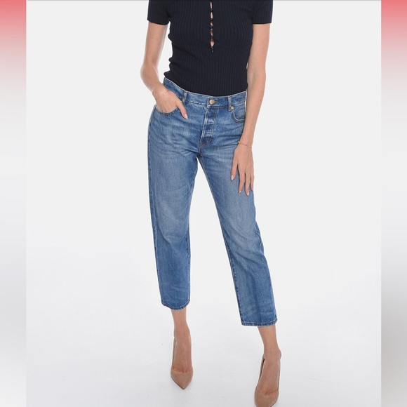 Tory Burch Denim - Tory Burch High Rise Cropped Vintage Wash Fragile Premium  Selvedge Jeans 27